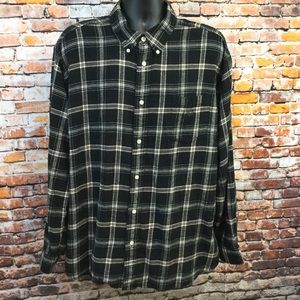 Chaps Denim 2XL Black & White Plaid Button Down